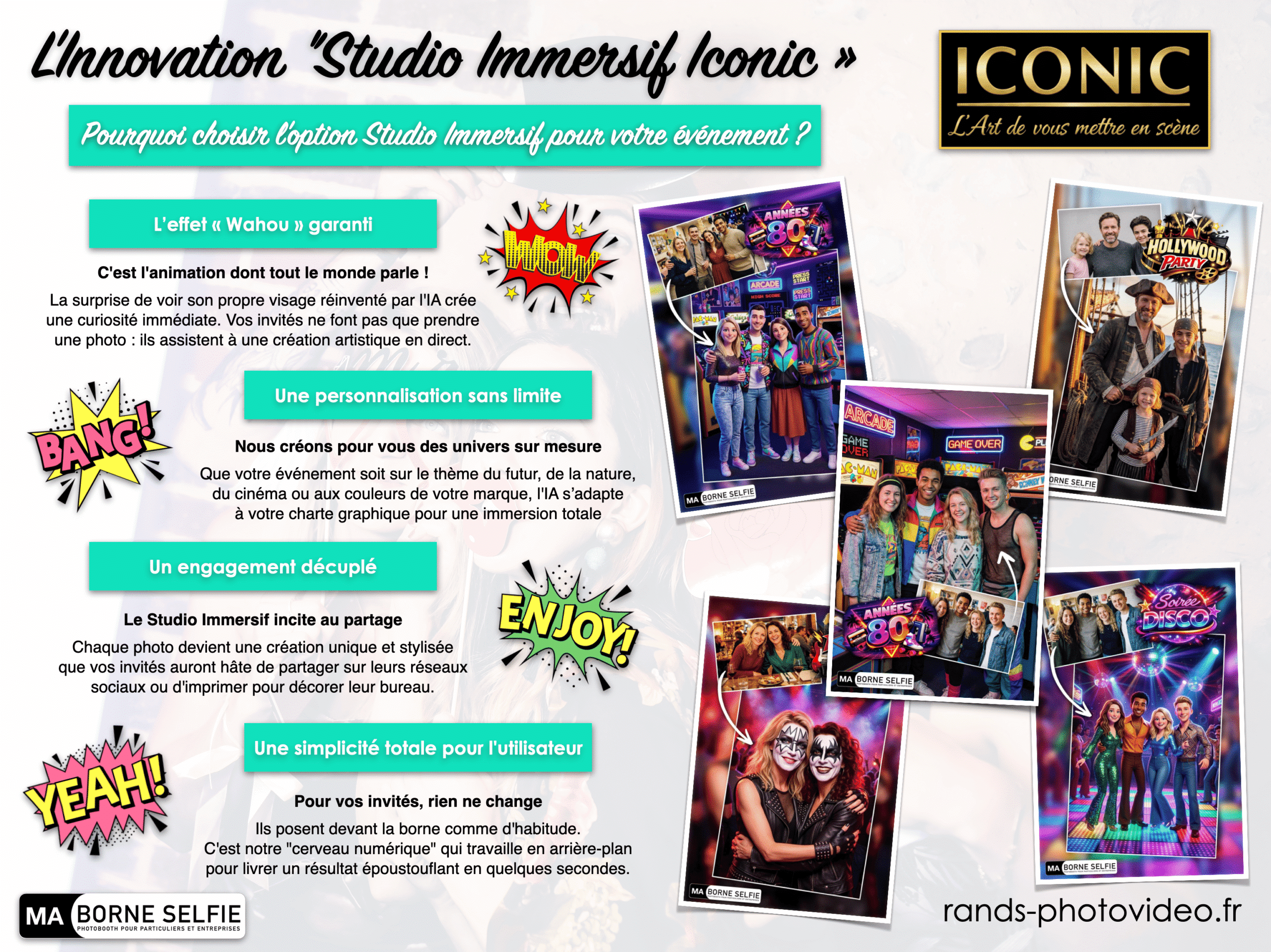 Photobooth IA avec analyse faciale et studio immersif 4K